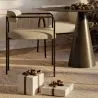 Chaise de salle à manger en bouclette fausse fourrure Tapissée - Boucles Blanches - Garne image 7