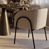 Chaise de salle à manger tapissée - Bouclé blanc - James image 7