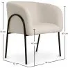 Chaise de salle à manger tapissée - Bouclé blanc - James image 7