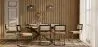 Pack Table à manger en bois design industriel (220cm) & 8 chaises de salle à manger en rotin tapissées de velours - Puila image 7