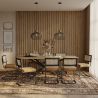 Pack Table à manger en bois design industriel (220cm) & 8 chaises de salle à manger en rotin tapissées de velours - Puila image 7