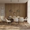 Pack Table à manger design en bois (220cm) & 8 chaises de salle à manger en bouclé - Evelyne image 7