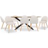 Pack Table à manger design en bois (220cm) & 8 chaises de salle à manger en bouclé - Evelyne image 7