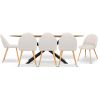 Pack Table à manger design en bois (220cm) & 8 chaises de salle à manger en bouclé - Evelyne image 7