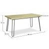 Pack Table à manger design industriel 150cm & 6 chaises de salle à manger en rotin - tapisserie en velours - Puila image 7