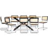 Pack Table à manger design en bois (220cm) & 8 chaises de salle à manger en rotin - Bruna image 7