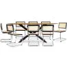 Pack Table à manger design en bois (220cm) & 8 chaises de salle à manger en rotin - Bruna image 7