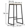 Tabouret design industriel - bois et métal - 76cm - Big Boy image 7