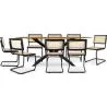 Pack Table à manger design industriel en bois (220cm) & 8 chaises de salle à manger en rotin - Bastral image 7