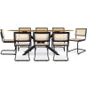 Pack Table à manger design industriel en bois (220cm) & 8 chaises de salle à manger en rotin - Bastral image 7