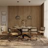 Pack Table à manger design en bois (200cm) & 8 chaises de salle à manger en rotin - tapissées en velours - Puila image 7