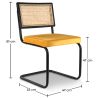 Pack Table à manger design en bois (200cm) & 8 chaises de salle à manger en rotin - tapissées en velours - Puila image 7