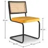 Pack Table à manger design en bois (200cm) & 8 chaises de salle à manger en rotin - tapissées en velours - Puila image 7
