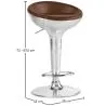Tabouret rond en métal - style aviateur - 70 cm - Aviator image 7