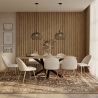 Pack Table à manger design en bois (200cm) & 8 chaises de salle à manger en bouclé - Evelyne image 7
