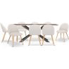 Pack Table à manger design en bois (200cm) & 8 chaises de salle à manger en bouclé - Evelyne image 7