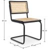 Pack Table à manger design industriel 150cm & 6 Chaises à manger en rotin - Bastral image 7