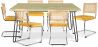 Pack Table à manger design industriel 150cm & 6 Chaises à manger en rotin - Tapisserie en velours - Martha image 7