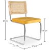 Pack Table à manger design industriel 150cm & 6 Chaises à manger en rotin - Tapisserie en velours - Martha image 7