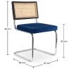 Pack Table à manger design industriel 150cm & 6 chaises de salle à manger en rotin - tapisserie en velours - Hyre image 7