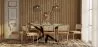 Pack Table à manger design en bois (200cm) & 8 Chaises à manger en rotin - Tapisserie en velours - Martha image 7