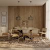 Pack Table à manger design en bois (200cm) & 8 Chaises à manger en rotin - Tapisserie en velours - Martha image 7