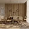 Pack Table à manger design en bois (200cm) & 8 Chaises à manger en rotin - Tapisserie en velours - Martha image 7
