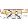 Pack Table à manger design en bois (200cm) & 8 Chaises à manger en rotin - Tapisserie en velours - Martha image 7