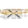 Pack Table à manger design en bois (200cm) & 8 Chaises à manger en rotin - Tapisserie en velours - Martha image 7