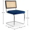 Pack Table à manger en bois design industriel (200cm) & 8 chaises à manger en rotin - tapisserie en velours - Hyre image 7