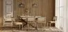 Pack Table à manger design en bois (220cm) & 8 chaises de salle à manger en rotin - tapisserie en velours - Martha image 7