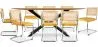 Pack Table à manger design en bois (220cm) & 8 chaises de salle à manger en rotin - tapisserie en velours - Martha image 7