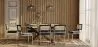 Pack Table de salle à manger design en bois (220cm) & 8 chaises de salle à manger en rotin - Tapisserie en velours - Hyre image 7