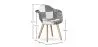 Chaise de Salle à Manger avec Accoudoirs - Tapissée en Patchwork - Blanc et Noir - Dominic image 7