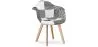 Chaise de Salle à Manger avec Accoudoirs - Tapissée en Patchwork - Blanc et Noir - Dominic image 7