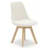 Chaise de salle à manger en bouclette fausse fourrure Tapissée - Boucles Blanches - Tulip image 7