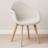 Chaise de Salle à Manger en bouclette fausse fourrure Tapissée - Boucles Blanches - Dominic  image 7