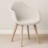 Chaise de Salle à Manger en bouclette fausse fourrure Tapissée - Boucles Blanches - Dominic  image 7