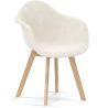 Chaise de Salle à Manger en bouclette fausse fourrure Tapissée - Boucles Blanches - Dominic  image 7