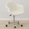 Chaise de Bureau Pivotante en bouclette fausse fourrure Tapissée - Boucles Blanches - Dominic image 7