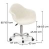 Chaise de Bureau Pivotante en bouclette fausse fourrure Tapissée - Boucles Blanches - Dominic image 7