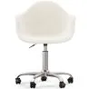 Chaise de Bureau Pivotante en bouclette fausse fourrure Tapissée - Boucles Blanches - Dominic image 7