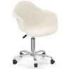 Chaise de Bureau Pivotante en bouclette fausse fourrure Tapissée - Boucles Blanches - Dominic image 7
