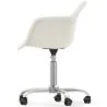 Chaise de Bureau Pivotante en bouclette fausse fourrure Tapissée - Boucles Blanches - Dominic image 7