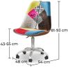  Chaise de Bureau Pivotante - Tissu Patchwork - Simona image 7