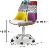 Chaise de Bureau Pivotante - Tissu Patchwork - Ray  image 7