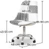 Chaise de Bureau Pivotante - Tissu Patchwork - Sam  image 7