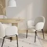 Chaise de salle à manger avec accoudoirs - Tapissée en tissu bouclé - Erys image 7
