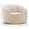 Fauteuil Design Courbé - Revêtu de Velours - Herina image 7