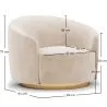 Fauteuil Design Courbé - Revêtu de Velours - Herina image 7